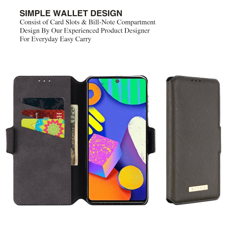 For Samsung Galaxy F62 / M62 MUXMA MX115 Cross Texture Oil Edge Flip Leather Phone Case