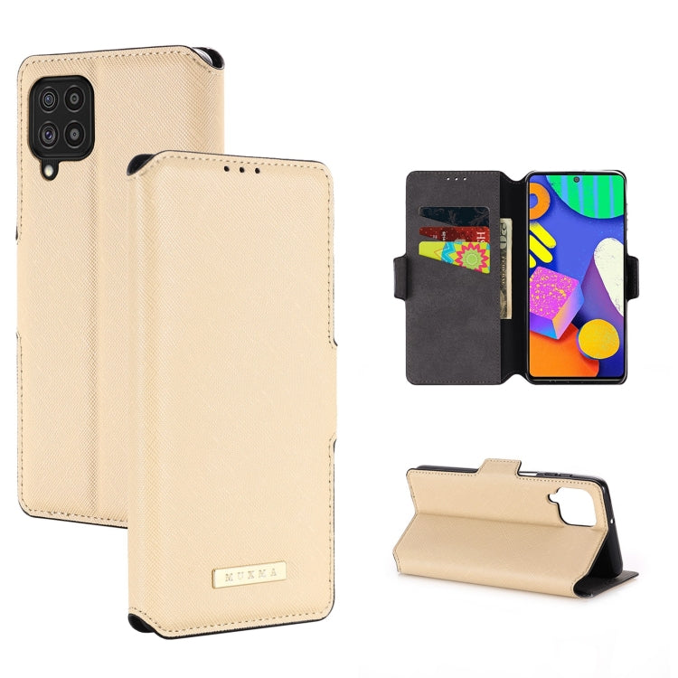 For Samsung Galaxy F62 / M62 MUXMA MX115 Cross Texture Oil Edge Flip Leather Phone Case