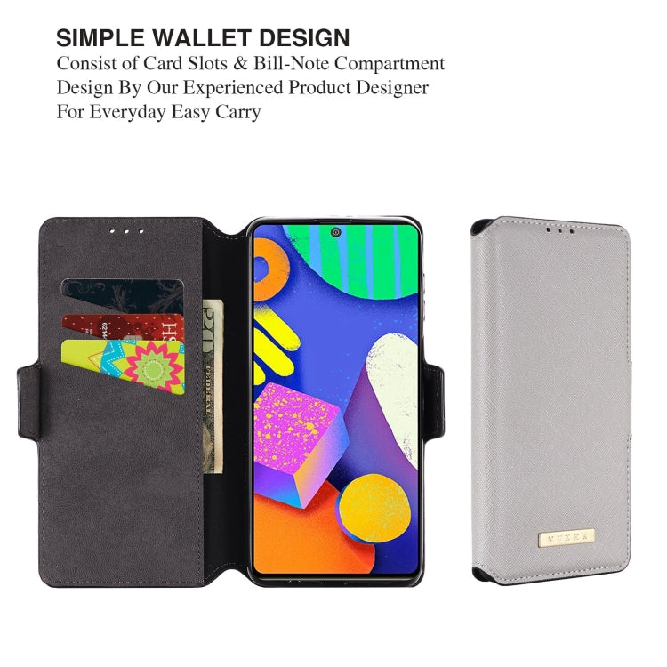 For Samsung Galaxy F62 / M62 MUXMA MX115 Cross Texture Oil Edge Flip Leather Phone Case