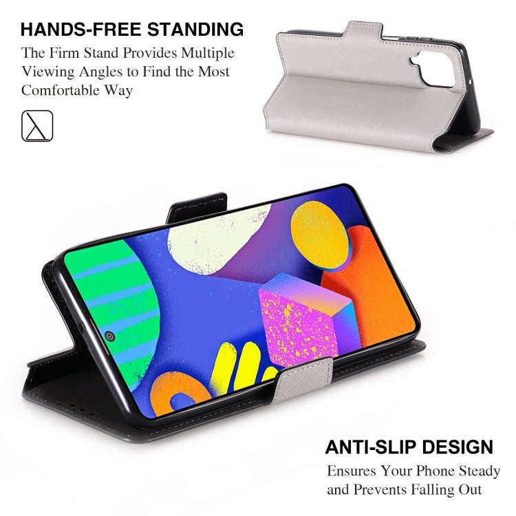 For Samsung Galaxy F62 / M62 MUXMA MX115 Cross Texture Oil Edge Flip Leather Phone Case