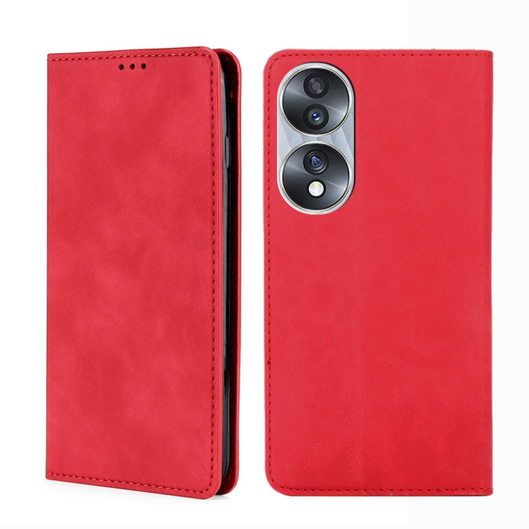 For Honor 70 Skin Feel Magnetic Horizontal Flip Leather Phone Case