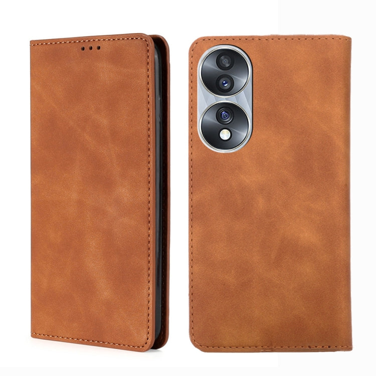 For Honor 70 Skin Feel Magnetic Horizontal Flip Leather Phone Case