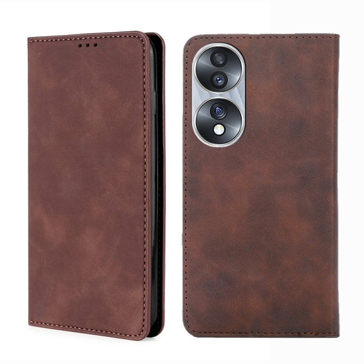 For Honor 70 Skin Feel Magnetic Horizontal Flip Leather Phone Case