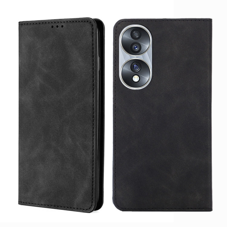 For Honor 70 Skin Feel Magnetic Horizontal Flip Leather Phone Case
