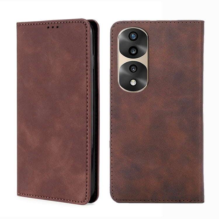 For Honor 70 Pro/70 Pro+ Skin Feel Magnetic Horizontal Flip Leather Phone Case