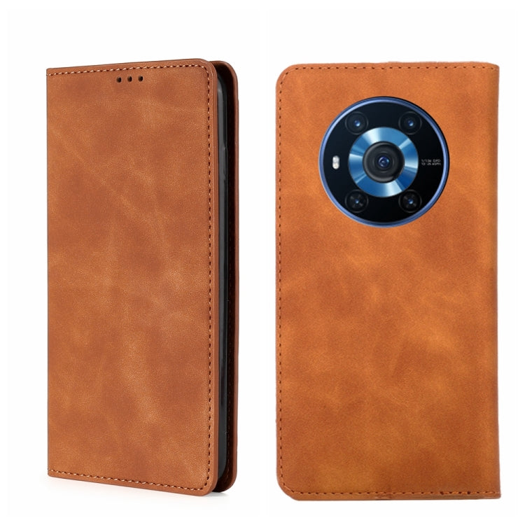 For Honor Magic3 Skin Feel Magnetic Horizontal Flip Leather Phone Case