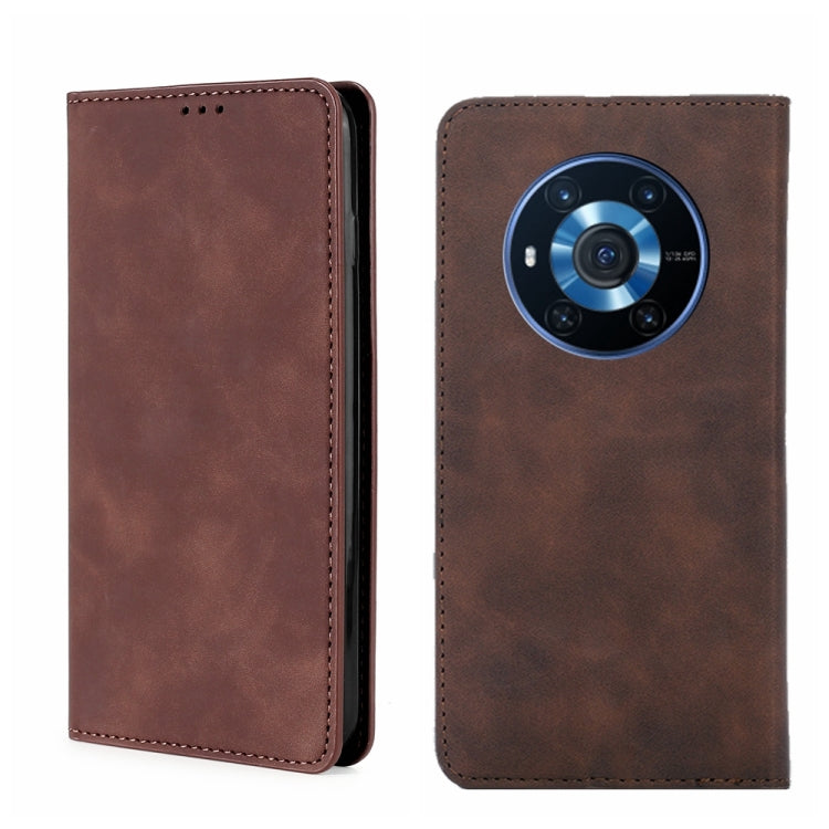 For Honor Magic3 Skin Feel Magnetic Horizontal Flip Leather Phone Case