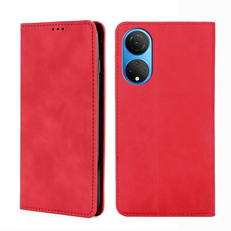 For Honor X7 4G Skin Feel Magnetic Horizontal Flip Leather Phone Case