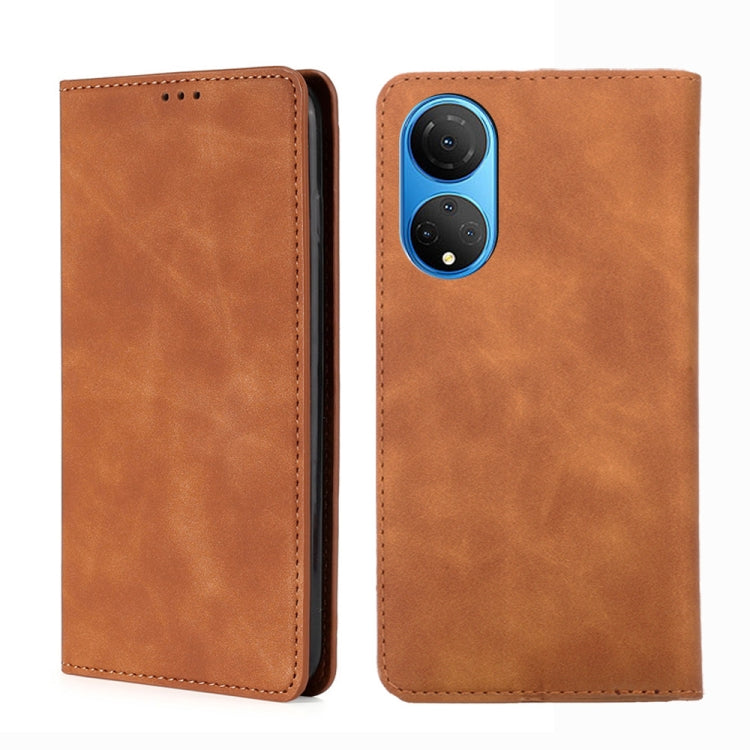 For Honor X7 4G Skin Feel Magnetic Horizontal Flip Leather Phone Case