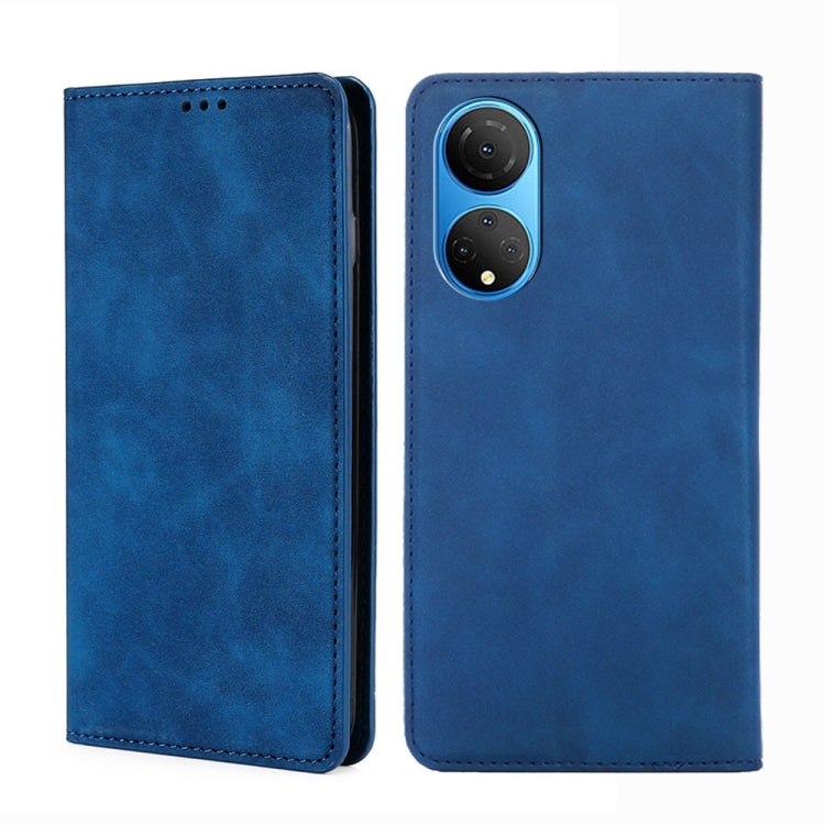 For Honor X7 4G Skin Feel Magnetic Horizontal Flip Leather Phone Case