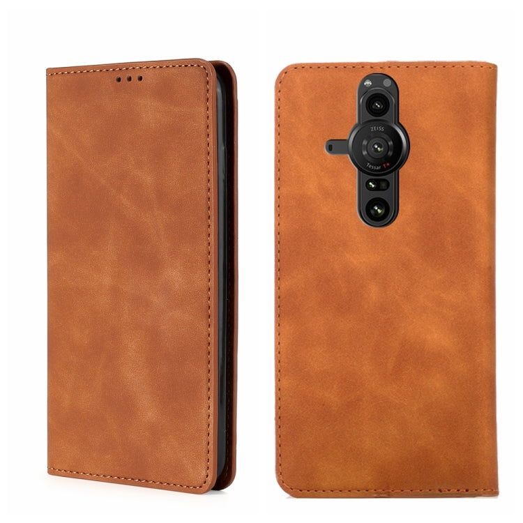 For Sony Xperia Pro-I Skin Feel Magnetic Horizontal Flip Leather Phone Case