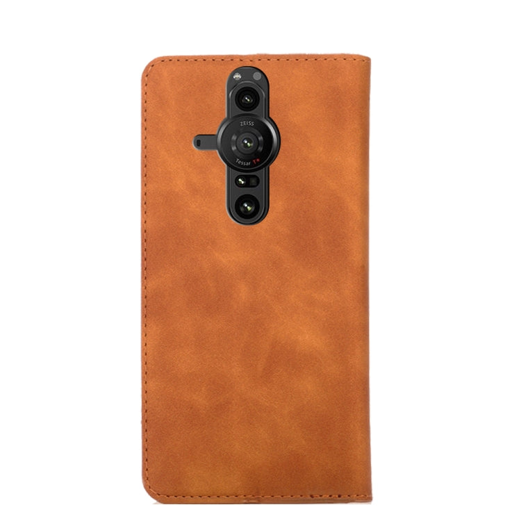 For Sony Xperia Pro-I Skin Feel Magnetic Horizontal Flip Leather Phone Case
