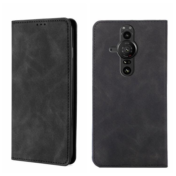 For Sony Xperia Pro-I Skin Feel Magnetic Horizontal Flip Leather Phone Case