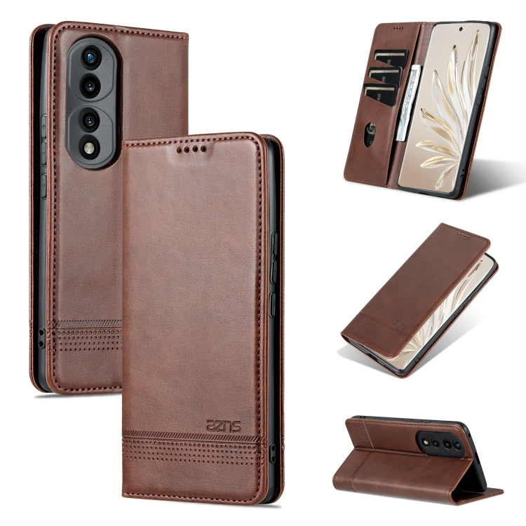 For Honor 70 AZNS Magnetic Calf Texture Flip Leather Phone Case