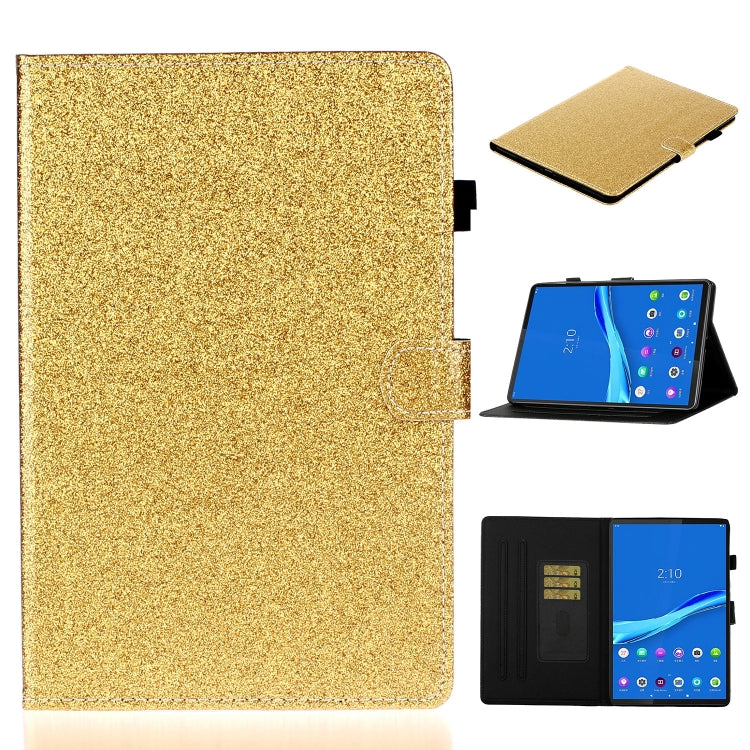 For Lenovo Tab M10 3rd Gen Varnish Glitter Powder Smart Leather Tablet Case