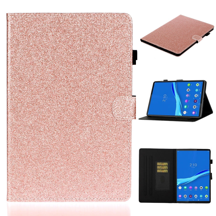 For Lenovo Tab M10 3rd Gen Varnish Glitter Powder Smart Leather Tablet Case