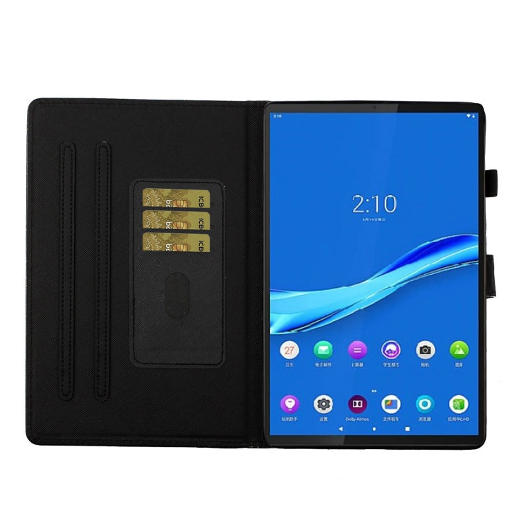 For Lenovo Tab M10 3rd Gen Varnish Glitter Powder Smart Leather Tablet Case