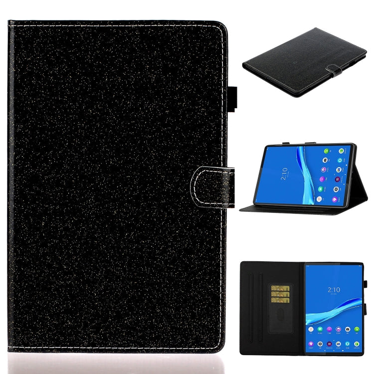 For Lenovo Tab M10 3rd Gen Varnish Glitter Powder Smart Leather Tablet Case