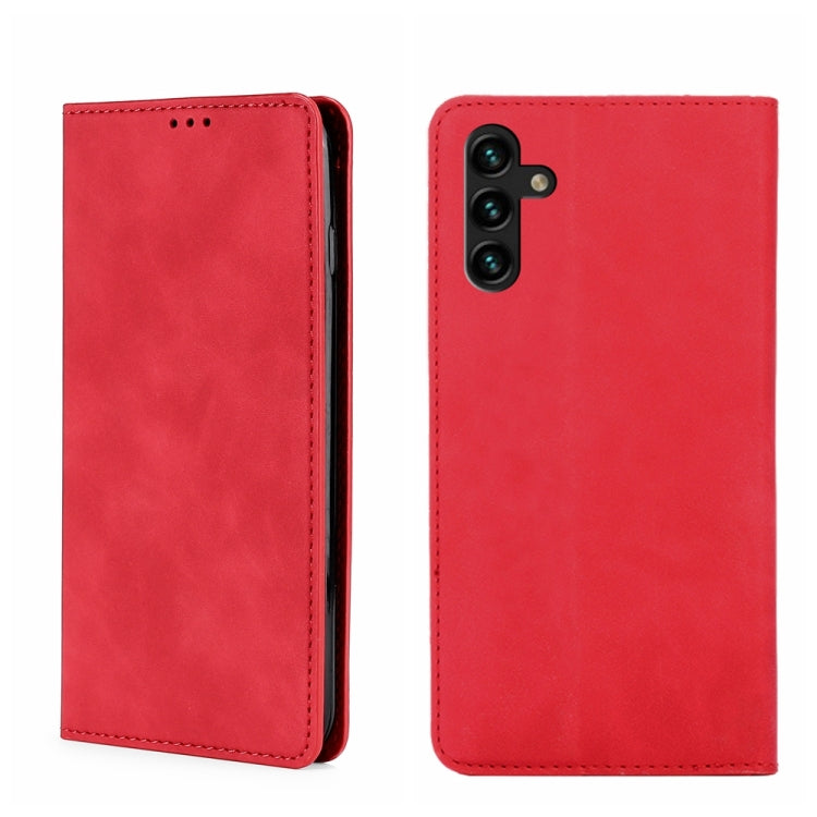 For Samsung Galaxy A13 5G Skin Feel Magnetic Horizontal Flip Leather Phone Case