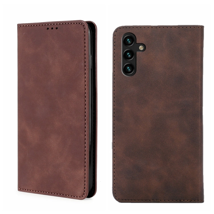For Samsung Galaxy A13 5G Skin Feel Magnetic Horizontal Flip Leather Phone Case