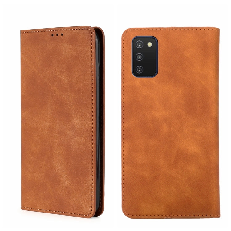 For Samsung Galaxy A03s 164.2mm Skin Feel Magnetic Horizontal Flip Leather Phone Case
