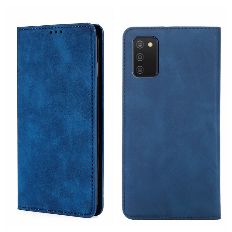 For Samsung Galaxy A03s 164.2mm Skin Feel Magnetic Horizontal Flip Leather Phone Case