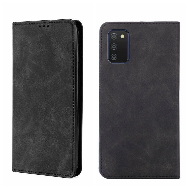For Samsung Galaxy A03s 164.2mm Skin Feel Magnetic Horizontal Flip Leather Phone Case