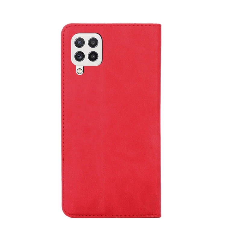 For Samsung Galaxy A22 4G Skin Feel Magnetic Horizontal Flip Leather Phone Case