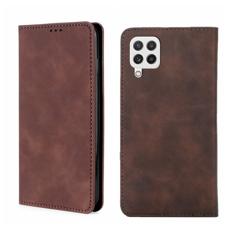 For Samsung Galaxy A22 4G Skin Feel Magnetic Horizontal Flip Leather Phone Case