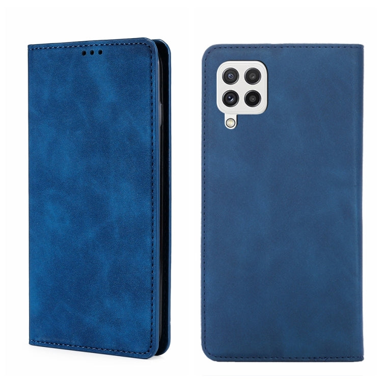 For Samsung Galaxy A22 4G Skin Feel Magnetic Horizontal Flip Leather Phone Case