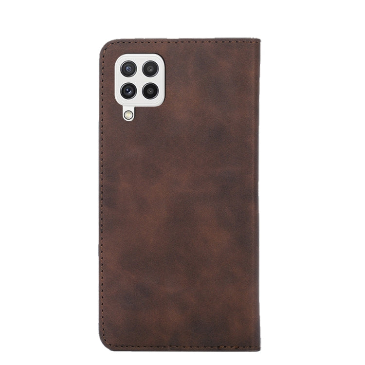 For Samsung Galaxy A22 5G Skin Feel Magnetic Horizontal Flip Leather Phone Case