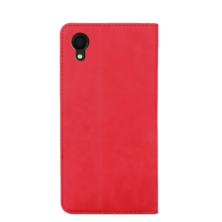 For Samsung Galaxy A22 5G JP Version Skin Feel Magnetic Horizontal Flip Leather Phone Case