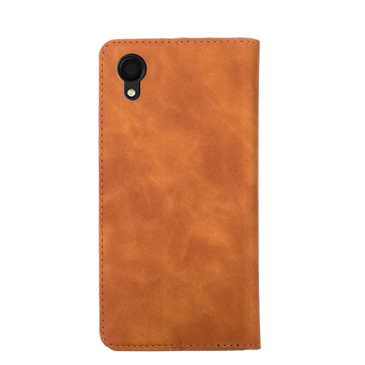 For Samsung Galaxy A22 5G JP Version Skin Feel Magnetic Horizontal Flip Leather Phone Case