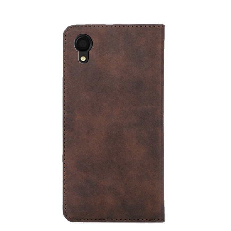 For Samsung Galaxy A22 5G JP Version Skin Feel Magnetic Horizontal Flip Leather Phone Case