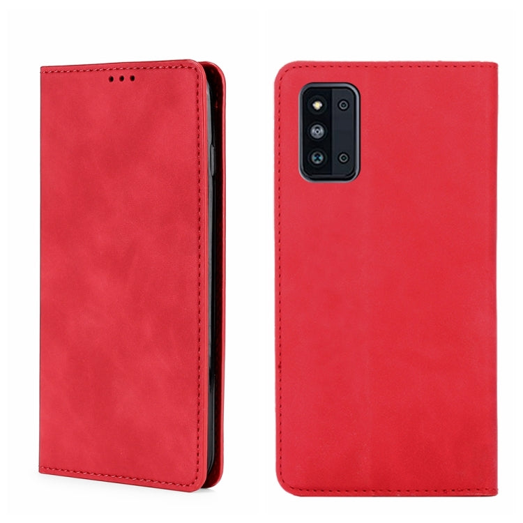 For Samsung Galaxy F52 5G Skin Feel Magnetic Horizontal Flip Leather Phone Case