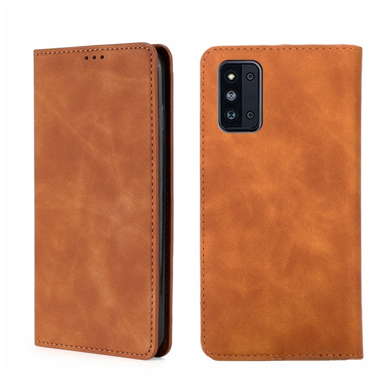 For Samsung Galaxy F52 5G Skin Feel Magnetic Horizontal Flip Leather Phone Case