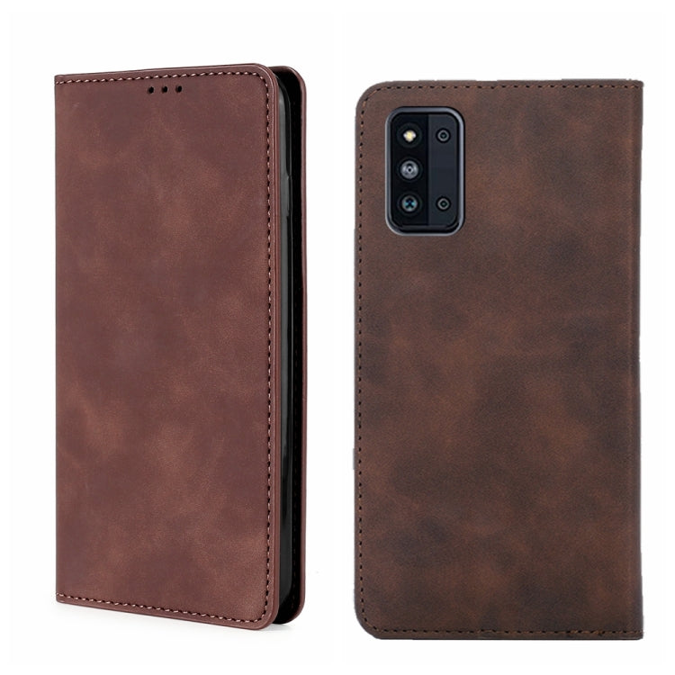 For Samsung Galaxy F52 5G Skin Feel Magnetic Horizontal Flip Leather Phone Case