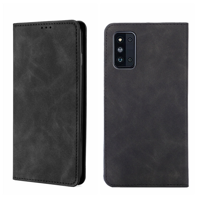 For Samsung Galaxy F52 5G Skin Feel Magnetic Horizontal Flip Leather Phone Case