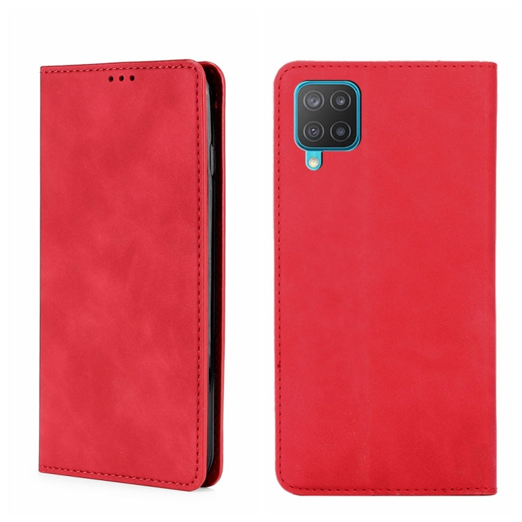For Samsung Galaxy M12/F12 Skin Feel Magnetic Horizontal Flip Leather Phone Case