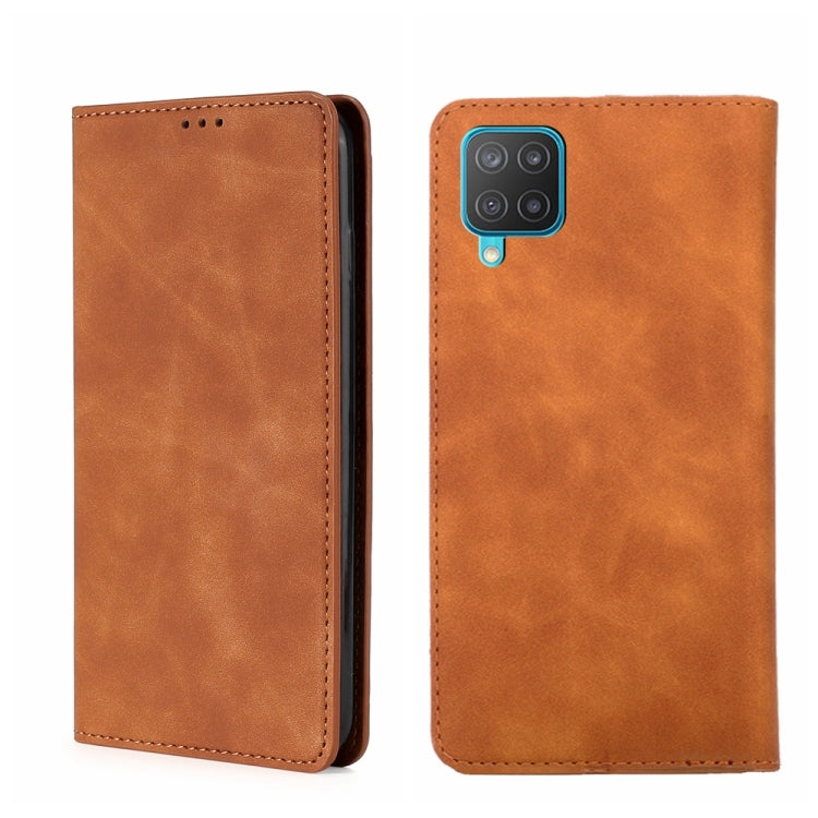 For Samsung Galaxy M12/F12 Skin Feel Magnetic Horizontal Flip Leather Phone Case