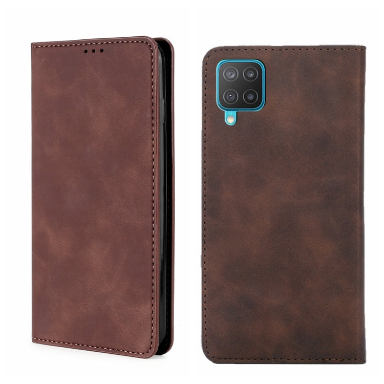 For Samsung Galaxy M12/F12 Skin Feel Magnetic Horizontal Flip Leather Phone Case