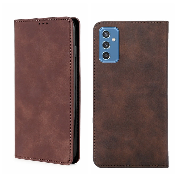 For Samsung Galaxy M52 5G Skin Feel Magnetic Horizontal Flip Leather Phone Case