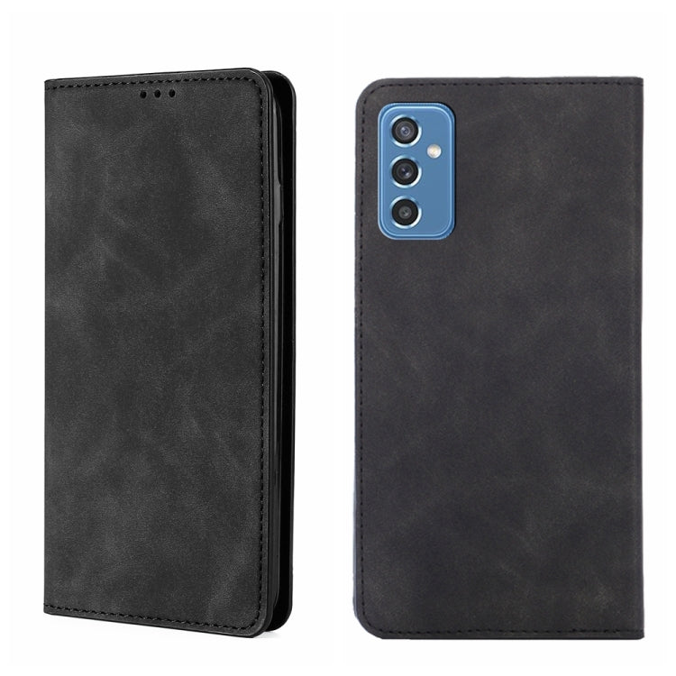 For Samsung Galaxy M52 5G Skin Feel Magnetic Horizontal Flip Leather Phone Case