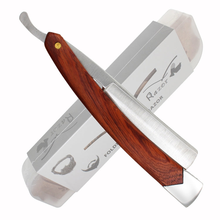 Z-14 Straight Edge Razor Folding Manual Shaving Shaver Beard Cutter with Wood Handle(Brown)