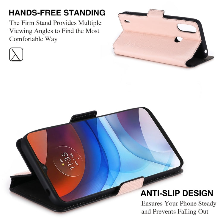 For Motorola Moto E7 Power MUXMA MX115 Cross Texture Oil Edge Flip Leather Phone Case