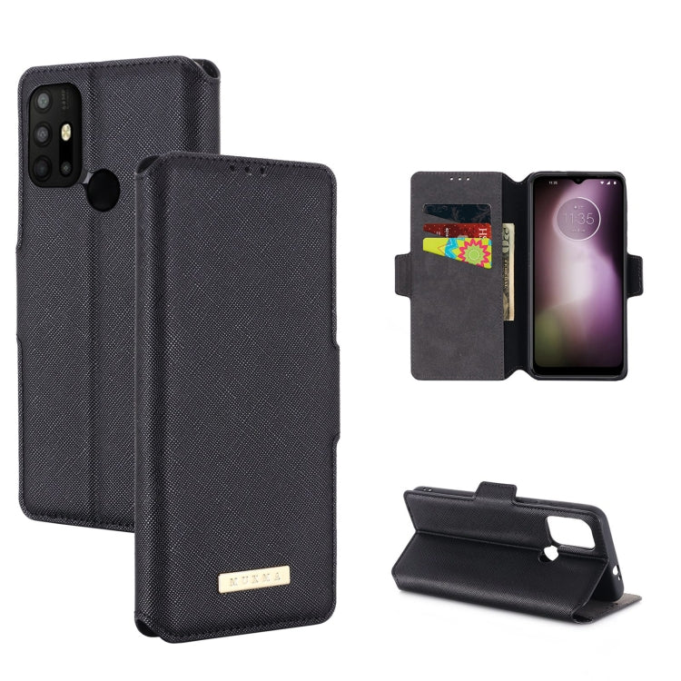 For Motorola Moto G30 / G10 MUXMA MX115 Cross Texture Oil Edge Flip Leather Phone Case