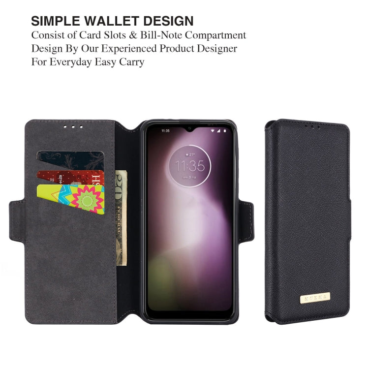 For Motorola Moto G30 / G10 MUXMA MX115 Cross Texture Oil Edge Flip Leather Phone Case