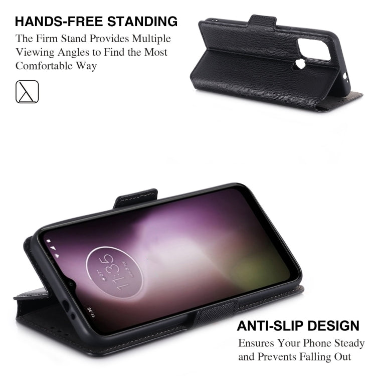 For Motorola Moto G30 / G10 MUXMA MX115 Cross Texture Oil Edge Flip Leather Phone Case