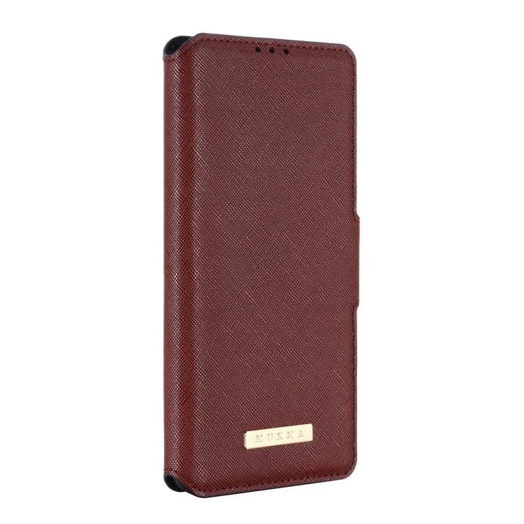 For Motorola Moto G30 / G10 MUXMA MX115 Cross Texture Oil Edge Flip Leather Phone Case