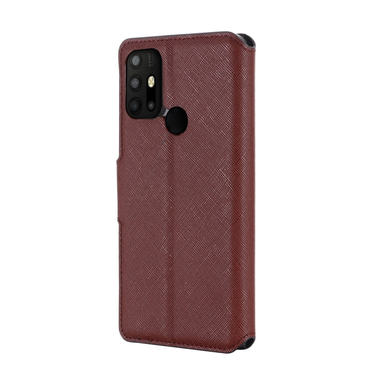 For Motorola Moto G30 / G10 MUXMA MX115 Cross Texture Oil Edge Flip Leather Phone Case